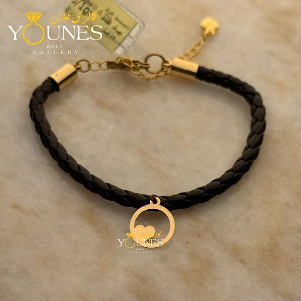 دستبند چرم ارا طلا